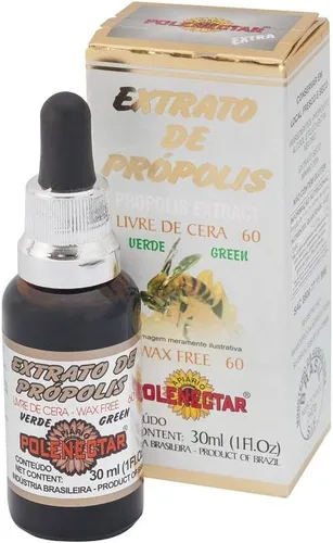 Extracto de propóleo de abeja importado de Brasil sin cera 60 (1.0 fl oz) de Polenectar