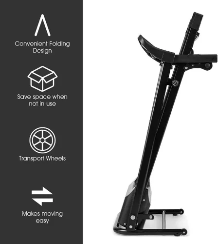 Miniatura 4 de Goplus Caminadora eléctrica plegable, inclinación ajustable y diseño de bajo ruido, con pantalla LCD y sensor de frecuencia cardíaca, máquina