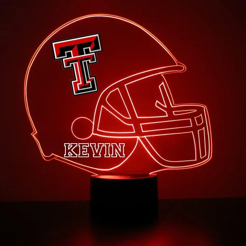 Miniatura 39 de Lámpara nocturna con señal LED personalizada de casco de fútbol de la Universidad de Alabama Crimson Tide con nombre o imagen personalizada