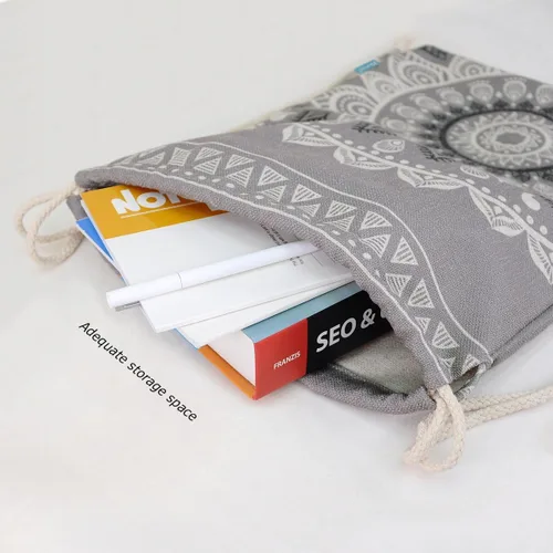 Miniatura 2 de Miomao Mochila con cordón estilo mandala, bolsa de lona para deportes de playa