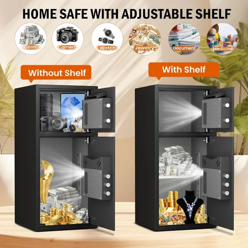 Miniatura 8 de Caja fuerte de seguridad digital extra grande de 6.0 pies cúbicos, resistente al fuego, impermeable, con ranura para depósito, alarma antirrobo