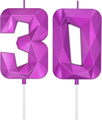 Miniatura 62 de DERVENTA Velas de cumpleaños con números grandes, 3D, color rosa, 3.7 pulgadas, decoración para tartas de fiesta, 1 pieza (número 3 rosa)