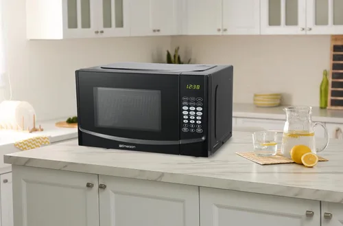 Miniatura 8 de Emerson MW9255B Horno microondas para encimera, 6 ajustes preprogramados, plato giratorio de vidrio extraíble y bloqueo de seguridad para niños, 0.9