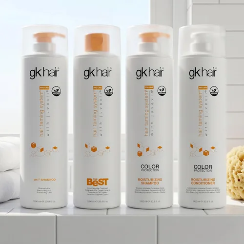 Miniatura 10 de GK HAIR Global Keratin pH+ Champú aclarante de pre-tratamiento (33.8 fl oz/1000ml) Para limpieza profunda del cabello, elimina impurezas -Con aloe