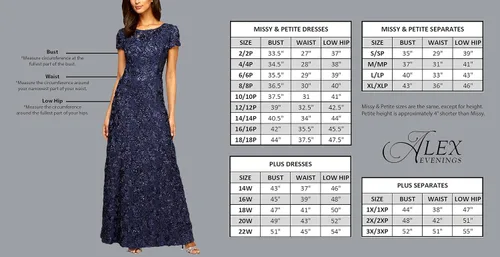 Miniatura 6 de Alex Evenings Women's Tea Length Embroidered Bodice Mother of The Bride Gown, Wedding Guest Dress