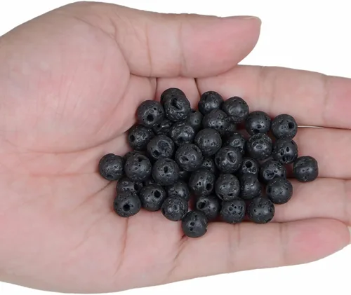 Miniatura 2 de Bymitel Cuentas de piedra natural original de 0.315 pulgadas (0.315 pulgadas), cuentas sueltas redondas y sueltas, 45 cuentas sueltas para hacer