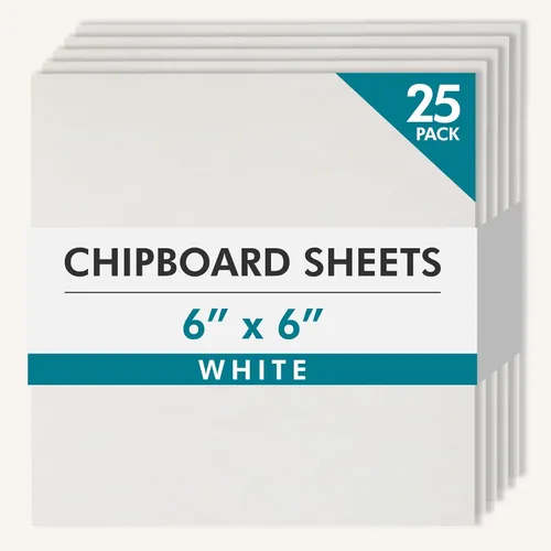 Miniatura 13 de Grafix de peso medio, láminas de madera prensada de 12 x 12 pulgadas, paquete de 25 unidades de color blanco.