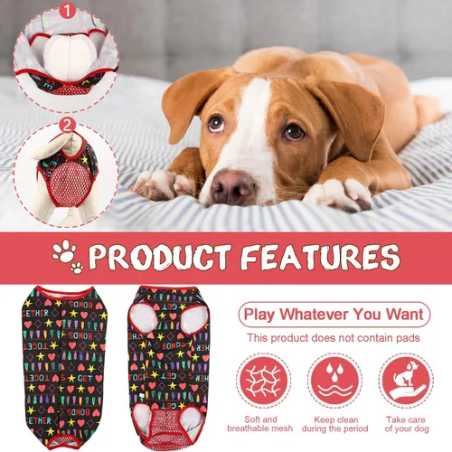Miniatura 5 de Etdane Pañales para perros, bragas sanitarias, camisas de período fisiológico, trajes de recuperación quirúrgica para perros machos y hembras