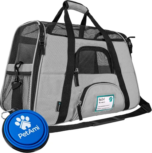 Miniatura 9 de PetAmi Transportador de mascotas aprobado por aerolíneas para gatos, transportador de perros de lados suaves para perros pequeños, suministros