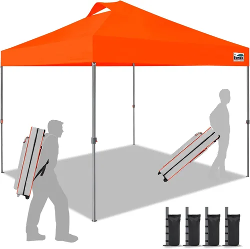 Miniatura 11 de Eurmax Tienda de campaña desplegable de Estados Unidos de 10 x 10, tienda de campaña para eventos de grado comercial con bolsa rodante patentada sin