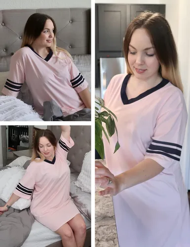 Miniatura 2 de Ekouaer - Camisón de manga corta para mujer