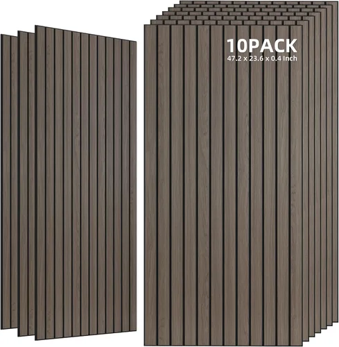 Miniatura 42 de Paquete de 10 paneles acústicos grandes, paneles de espuma insonorizante de 48 x 24 x 0.4 pulgadas para paredes, paneles premium de amortiguación