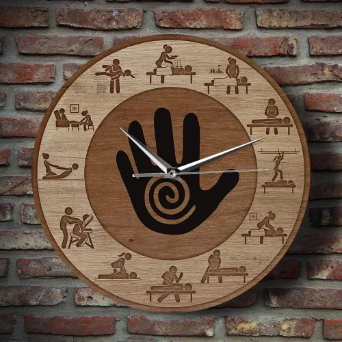 Miniatura 5 de The Geeky Days Reloj de pared impreso de terapia física de masaje, cuarzo silencioso, masaje para personas, relajarse, cuidado corporal, spa, salón