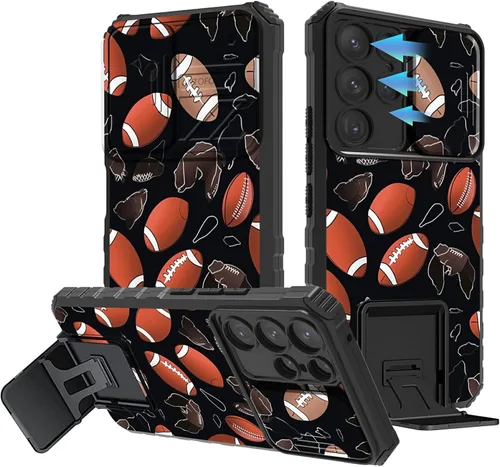 Miniatura 183 de Funda para Samsung Galaxy S22 Ultra 5G, Galaxy S22 Ultra con cubierta de cámara deslizante, funda resistente de doble capa con función atril Black