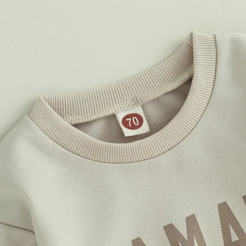 Miniatura 38 de Conjunto de 2 piezas de sudadera de manga larga con cuello redondo y pantalones casuales para bebés y niños pequeños