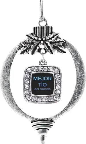 Miniatura 90 de Inspired Silver - Nana púrpura - Adorno de Navidad plateado - Adorno cuadrado para árbol de Navidad con circonita cúbica - Decoración colgante