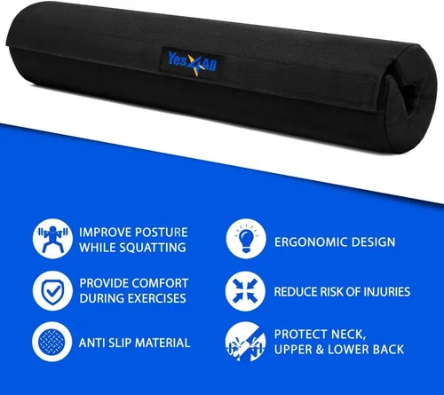 Miniatura 4 de Yes4All Ergonomic Foam Bar Pad, Olympic Barbell Squat & Neck Pad for Squats, Hip Thrusts & Weight Lifting Bar B. Almohadilla de barra