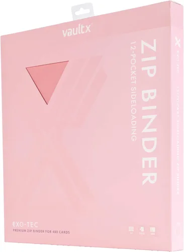 Miniatura 2 de Vault X Carpeta con 12 bolsillos con cremallera, 480 tarjetas, material Exo-Tec, 20 páginas de carga lateral (rosa)