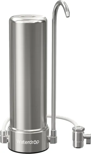 Waterdrop CTF-01 Filtro de agua para grifo de fregadero, sistema de filtro de agua de encimera certificado NSF/ANSI 42, filtro de fregadero de acero