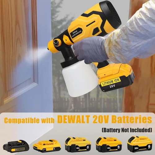 Miniatura 6 de Pulverizador de pintura inalámbrico para batería DEWALT de 20V (batería no incluida), pulverizadores de pintura inalámbricos para interiores