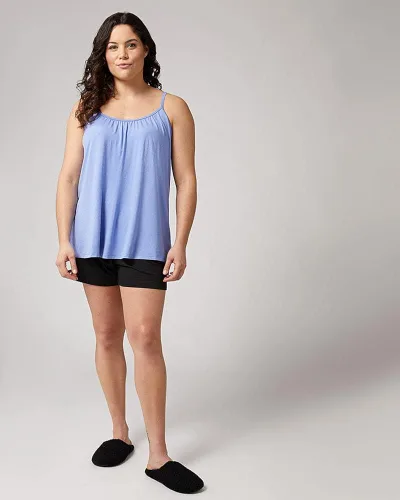 Miniatura 3 de 32 DEGREES Camiseta de tirantes para mujer, drapeada, con copa integrada