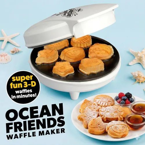Miniatura 2 de Mini waflera Sea Creature, diversión de verano, crea 7 formas diferentes de animales oceánicos en cuestión de minutos, fresca para niños y adultos