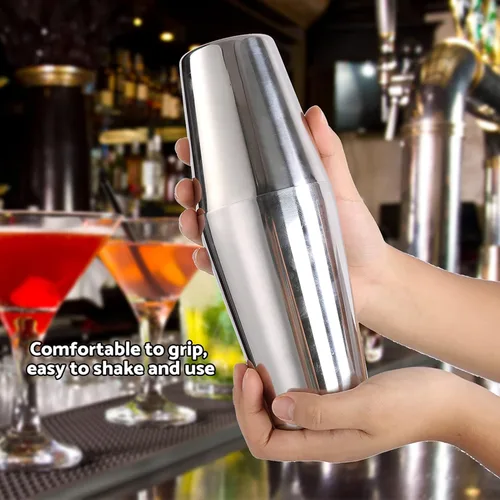 Miniatura 6 de Cocktail Shaker Set Bar Cocktail Tools for Mixed Drink, Stainless Steel Cocktail Shaker Set Bartender Kit(600/450ml)