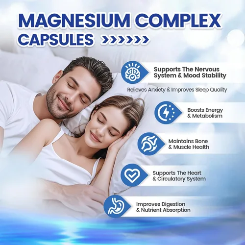Miniatura 2 de Complejo de magnesio - 8 formas de magnesio elemental para una máxima absorción - Fórmula de alta potencia de 1000 mg - Apoya los huesos, músculos