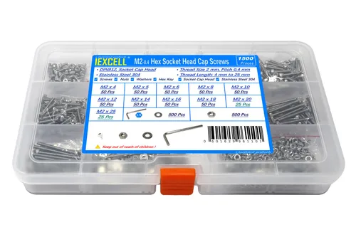 Miniatura 204 de iexcell 25 piezas M4 x 60/65/70/75/3.150 in paso de rosca 0.028 in acero inoxidable 304 cabeza hexagonal Tornillos Tornillos surtido Kit
