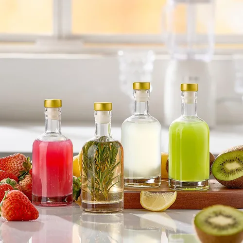 Miniatura 3 de Danmu Paquete de 20 botellas de vidrio con tapas, herméticas de 3 onzas, a prueba de fugas, base gruesa, botellas de vidrio de 3.4 fl oz con corcho