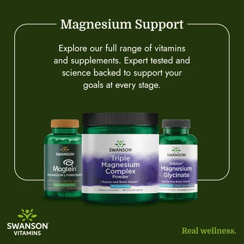 Miniatura 6 de Swanson Triple Magnesio Complejo Polvo 400 mg 8 oz Pwdr