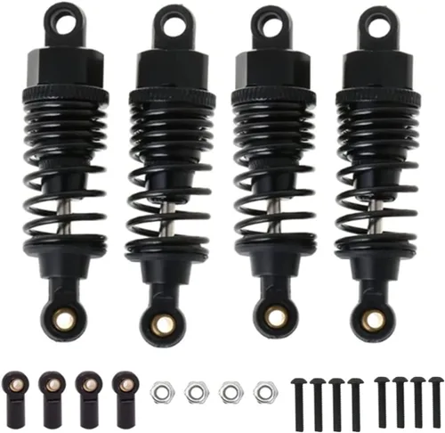Amortiguadores de aluminio RC Amortiguador para Tamiya TT01 Mf-01x 1/10 RC Car Upgrades Parts 4 pcs/set (negro)
