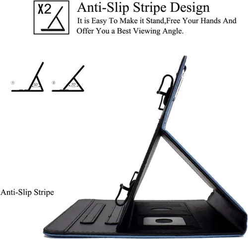 Miniatura 4 de Funda universal para tablet Android de 10 pulgadas de 10.1 pulgadas, funda con soporte de visión multiángulo, funda protectora de piel sintética