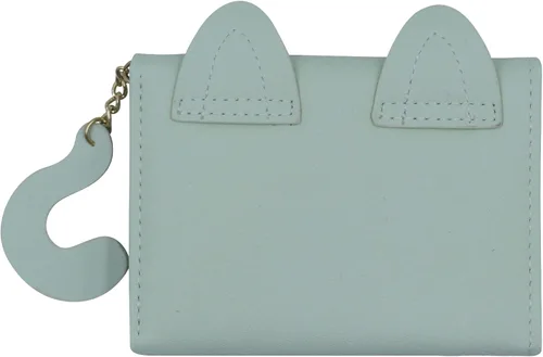Miniatura 7 de Eilova Orityle Bonita cartera de gato para niñas y adolescentes, niños y mujeres, delgada de tres pliegues, tarjetero organizador con colgante