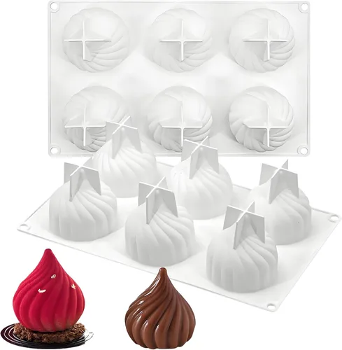 Miniatura 15 de Moldes de hojas de silicona, moldes de mousse en forma de hojas de 6 cavidades para chocolate, dulces, pudín, mousse, pasteles, decoración