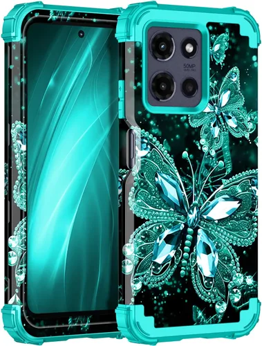 Miniatura 21 de Miqala Funda para Moto G Play 5G 2024, que brilla en la oscuridad, tres capas, resistente, a prueba de golpes, protección de cuerpo completo