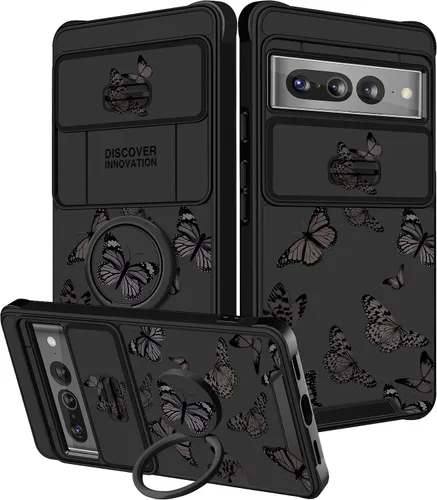 Miniatura 21 de Funermei Funda 2 en 1 para Google Pixel 7 Pro para mujeres, funda de teléfono de girasol lindo para niñas, diseño de flores florales femeninas