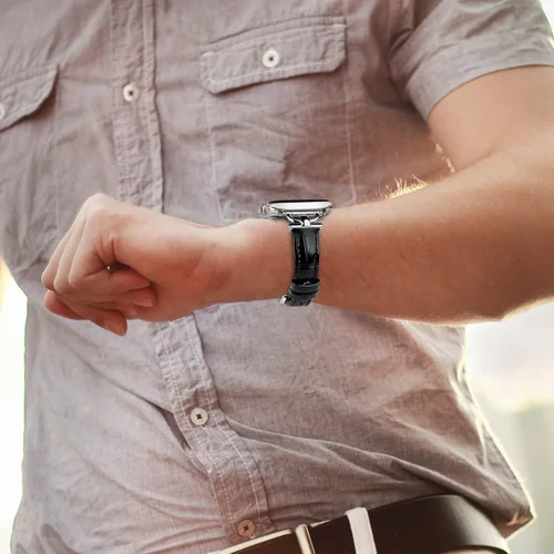 Miniatura 3 de Correa de cuero compatible con las bandas de Apple Watch para mujeres, correa elegante y elegante para iWatch Series 11/10/9/8/7/6/5/4/3/2/1/se
