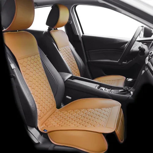 Miniatura 15 de Elantrip - 2 fundas para el asiento delantero del automóvil, protector de cuero para el asiento del automóvil, protector acolchado, antideslizante e