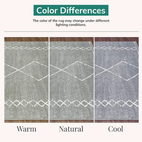 Miniatura 5 de LUXE WEAVERS - Alfombra geométrica marroquí estilo boho, color gris, tamaño 8 x 10, Daphnes 2735