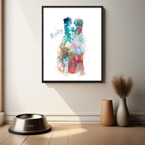 Miniatura 2 de Personal-Prints Regalo de arte personalizado para pared de perro, impresión artística moderna personalizada única de estilo acuarela La raza