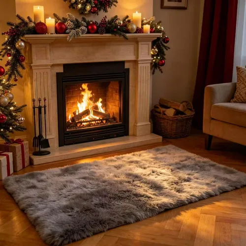 Miniatura 25 de Alfombra de piel sintética de 2 x 6 pies, color beige, lavable a máquina, súper suave, esponjosa, alfombra de piel de oveja mullida para dormitorio
