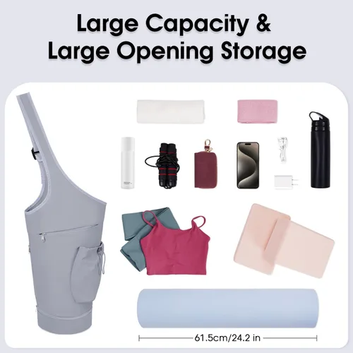 Miniatura 5 de Bolsa para esterilla de yoga sportsnew, bolsa de transporte larga con abertura grande, con bolsillo impermeable para artículos mojados y bolsillo