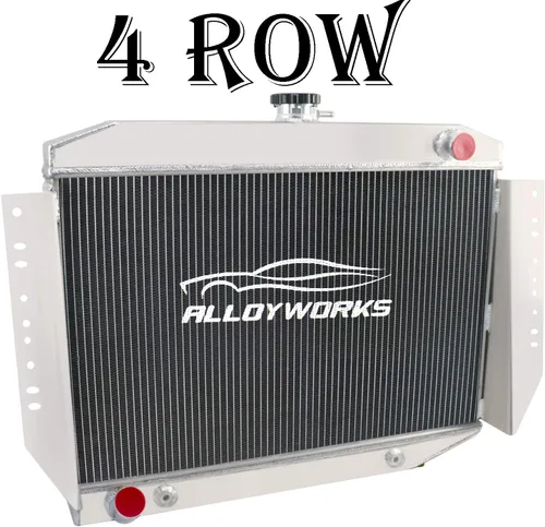 Miniatura 2 de ALLOYWORKS Radiador de aluminio de 4 filas para Jeep Cherokee Wagoneer J10 J20 J-2500 J-2600 5.9 6.6L V8 GAS All Aluminum Radiator. Superior