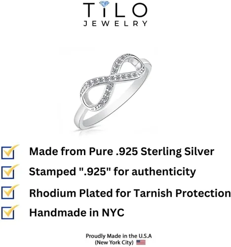 Miniatura 3 de TILO JEWELRY Anillo Forever Infinity de plata de ley 925 con circonita cúbica