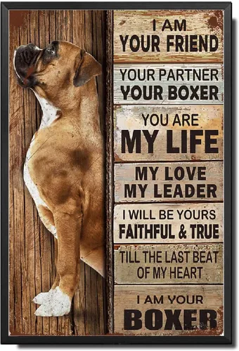 Miniatura 20 de Lygond Letrero de metal con texto en inglés "I Am Your Friend", regalo para amantes de Doberman, amantes de los perros, impresiones artísticas