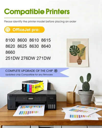 Miniatura 2 de 950XL 951XL - Cartuchos de tinta compatibles con cartuchos de tinta HP 950XL y 951XL, paquete combinado de repuesto para impresora Office Jet Pro