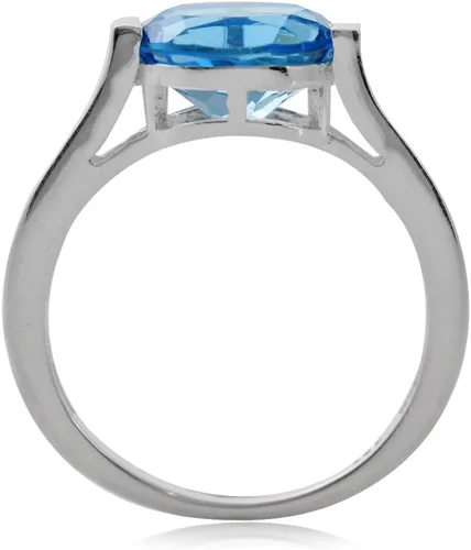Miniatura 3 de Silvershake 10X8mm Oval Shape Gemstones 925 Sterling Silver Solitaire Right Hand Anniversary Ring Jewelry for Women