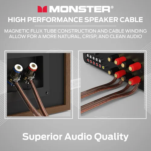 Miniatura 5 de Monster XP - Cable de altavoz calibre 12, carrete de 100 pies, cable de audio de aluminio revestido de cobre (CCA) con marcas de polaridad