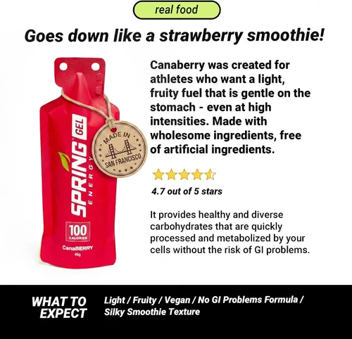 Miniatura 3 de Spring Energy - Canaberry - Gel de batido de fresa (vegano) 100 Kcal - Paquete de 20